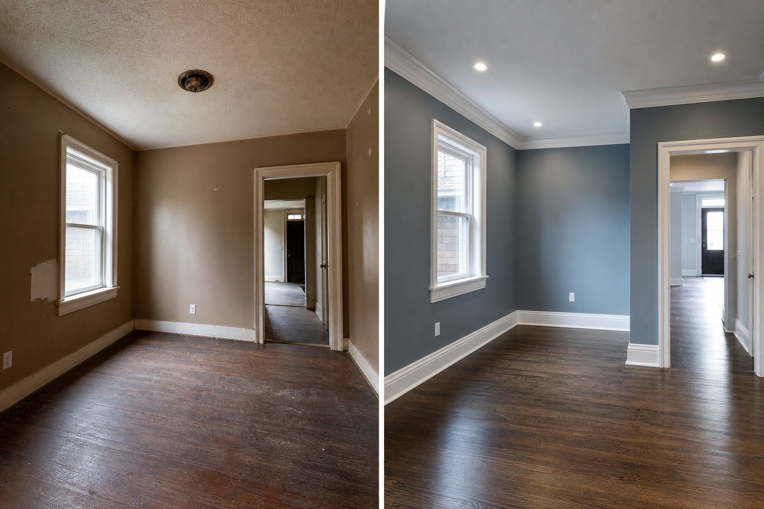 Before and after painting transformation
